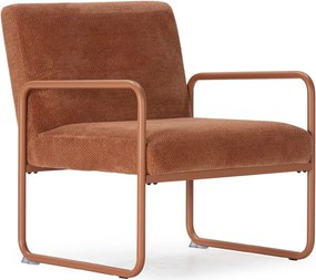 Fotoliu teracotă cu tapițerie din chenille Vince – MOME