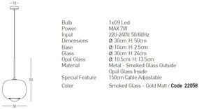 Pendul design modern Finc fumuriu, negru