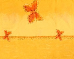 Lenjerie de pat bumbac ORANGE BUTTERFLY galben-portocaliu Dimensiune lenjerie de pat: 70 x 90 cm | 140 x 200 cm