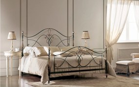 Pat lemn masiv Alicante – din fier forjat 90/120/160/180x200cm - 90x200