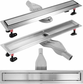 Set rigola pentru dus plus capac inox periat Rea Neox Superflow 70 cm
