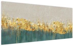 Tablou - Textura cu decor auriu (120x50 cm)