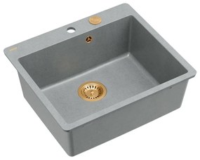 Chiuveta compozit Quadron Unique Morgan 110 gri - cupru 57x50 cm