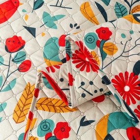 Cuvertura de pat cu model RETRO PASARE colorata Dimensiune: 220 x 240 cm