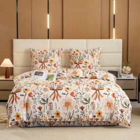 Lenjerie de pat din microfibra FLORAL RIBBON crem Dimensiune lenjerie de pat: 2 buc 70 x 90 cm | 200 x 220 cm