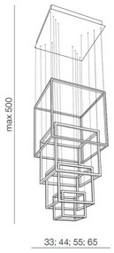 Azzardo AZ3140 - Lustră LED dimabilă pe cablu OPERA LED/329W/230V aurie