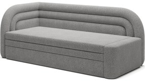 Canapea gri extensibilă/cu spațiu de depozitare cu tapițerie din țesătură bouclé cu colț pe partea stângă 223 cm Fabillo – ELTAP