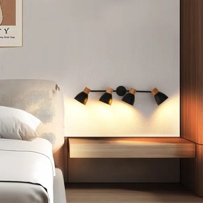 Brilagi - Plafonieră ODENSE cu 4 spoturi, 4xE14/10W/230V, lemn de cauciuc, negru