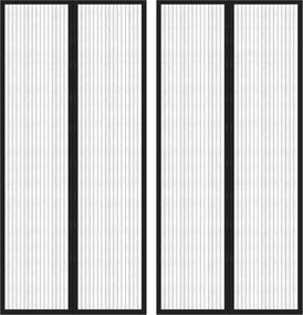vidaXL Perdea de ușă anti-insecte cu magnet, 2 buc., negru, 210x90 cm