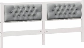 vidaXL Tăblie cap Altele Alb și gri deschis 160 cm Lemn masiv de pin