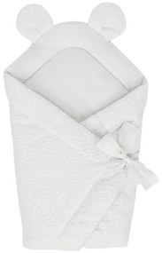 Păturică de înfășat albă din material bouclé 35x65 cm – Meowbaby