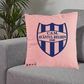 Perna Personalizata CSM Avantul Reghin 1949, 40x40 cm, Roz, Husa Detasabila, Perna Inclusa, BEKZ®