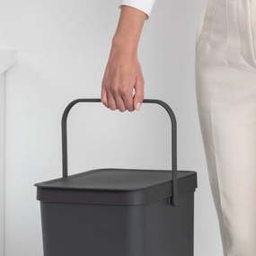 Cos de gunoi colectare selectiva Brabantia Sort&Go 1004140, 40 L, Maner, Montabil pe perete, Gri inchis
