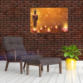 Tablou - Buddha în sclipici auriu (90x60 cm)