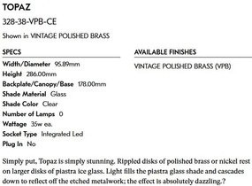 Lustra LED aplicata design LUX, Topaz 328-38-VPB-CE HVL