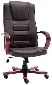 20558 vidaXL Scaun de birou, maro, piele naturală