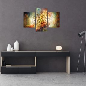 Tablou abstract cu copac (90x60 cm)