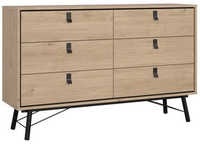 Comodă în culoare naturală joasă cu aspect de lemn de stejar 153x95 cm Ry – Tvilum