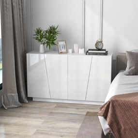 Dulap multifunctional HOMCOM cu 5 niveluri din PA alb cu polita reglabila pe 3 niveluri si baza inaltata, 150x40x88 cm | Aosom Romania