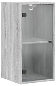 836481 vidaXL Dulap de perete cu uși din sticlă, gri sonoma, 35x37x68,5 cm