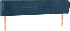 vidaXL Tăblie pat cu aripioare albastru închis 163x23x78/88 cm catifea