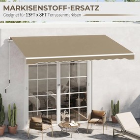 Outsunny Prelată de Schimb pentru Copertină Retractabilă, Material Poliester Anti-UV, pentru Terasă, 4x2.5m, Bej | Aosom Romania