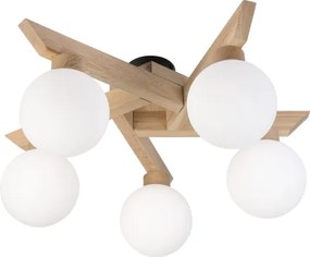 Lustră aplicată ANTONIO 5xG9/5W/230V stejar/alb