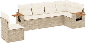 vidaXL Set canapele de grădină cu perne, 6 piese, bej, poliratan