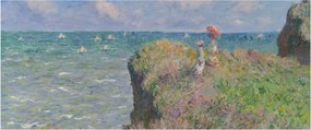 Tablou - Claude Monet, Cliff Walk at Pourville, reproducere (120x50 cm)