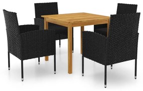 3067743 vidaXL Set mobilier de grădină, 5 piese, negru