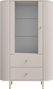 Vitrină Lento 98 cm cu sertare - bej nisipiu
