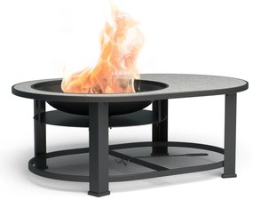 Merano Circolo L, șemineu 3 în 1,cu funcție grill, poate fi folosit ca masă