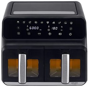 Friteuza cu aer cald dubla Adler AD6315, 8 litri (4+4), 10 programe, 2500W