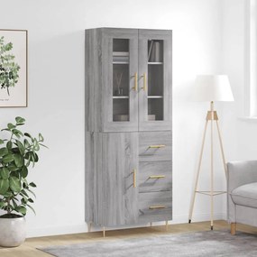 vidaXL Dulap înalt, gri sonoma, 69,5x34x180 cm, lemn compozit