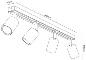 Spot TERRA 4xGU10/8W/230V negru