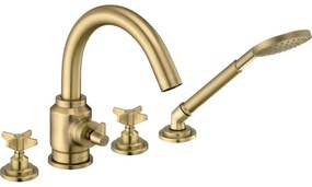 Baterie cada , dus dubla comanda Deante Temisto bronz periat cu set de dus
