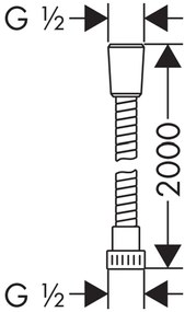 Furtun dus culoare crom 200 cm Hansgrohe Metaflex 28264000 2000 mm