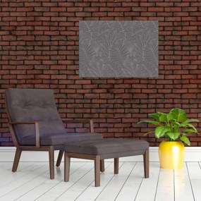 Tablou - Frunze de palmier gri (70x50 cm)