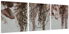 Tablou - Plante (cu ceas) (90x30 cm)