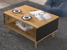 Măsuță cafea Luxina 90 (Stejar artisan + negru mat). 1124846