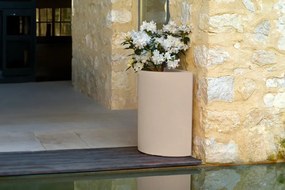Set de 2 Ghivece plante design decorativ exterior/interior Half cylinder pot 50x29x55cm