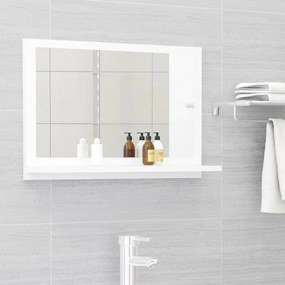 804562  Bathroom Mirror White 60x10,5x37 cm Engineered Wood Alb, 60 cm