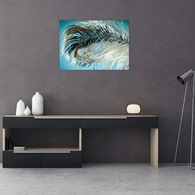 Tablou pe sticlă cu pană (70x50 cm)