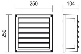 Redo 9893 - Aplică perete exterior BRICK 2xE27/42W/230V IP54 maro