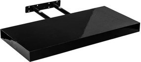Raft de perete Volato, 90 cm, negru lucios