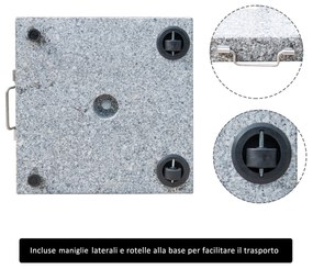 Outsunny Suport Baza Pentru Umbrela de Gradina in Marmura 29kg, 42x42x36cm