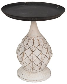 Masuta laterala, cu blat negru, din metal, cu aspect vintage, Ø 48x57 cm, Irvy