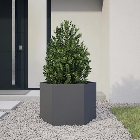 vidaXL Jardinieră de grădină antracit 69x60x45 cm oțel hexagonal