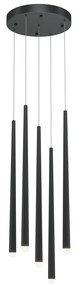 Lustra LED cu 5 pendule stil minimalist modern Cascade negru