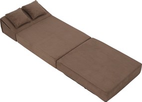 Saltea pliabilă/fotoliu extensibil, 2 in 1, maro deschis, PELOS